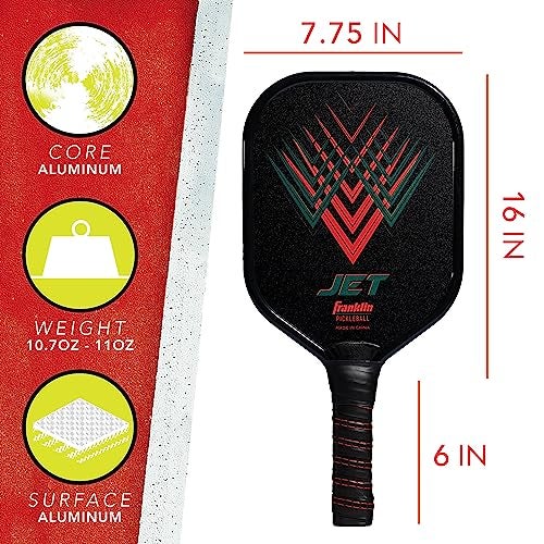 Franklin Sports Pickleball Paddle and Ball Set - Aluminum - Jet - 2 Player - USAPA Approved - Image 2