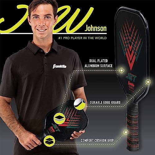 Franklin Sports Pickleball Paddle and Ball Set - Aluminum - Jet - 2 Player - USAPA Approved - Image 5