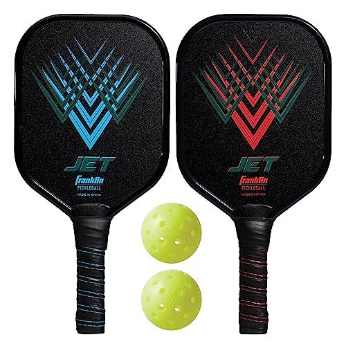 Franklin Sports Pickleball Paddle and Ball Set - Aluminum - Jet - 2 Player - USAPA Approved - Image 1