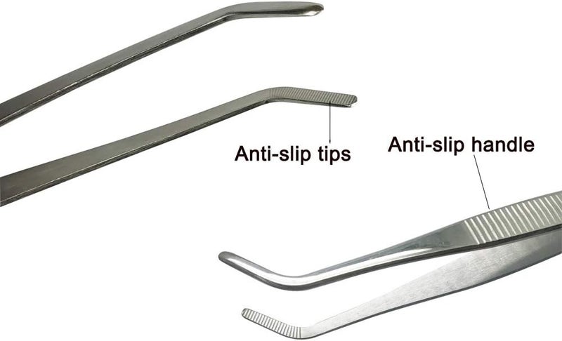 FRUTA 6 Pieces Tongs Cooking Tweezers Stainless Steel Tongs Tweezers with Precision Serrated Tips for Cooking Culinary and Medical Beauty Tools 6.3 Inches - Image 3