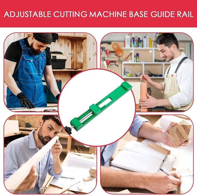 Green Adjustable Circular Saw Guide Rail Portable Milling Clamp For Precision Wood Cutting - Image 4