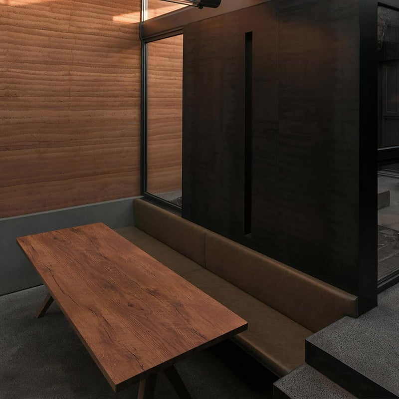 Decoroom ورق لاصق بتصميم خشبي 23.6" × 118" فيلم فينيل قابل للإزالة ورق حائط خشبي بني محمر قابل للتقشير واللصق لوح رف مزخرف بطانة جدارية مناسبة للأثاث القديم وخزائن المطبخ - Image 5