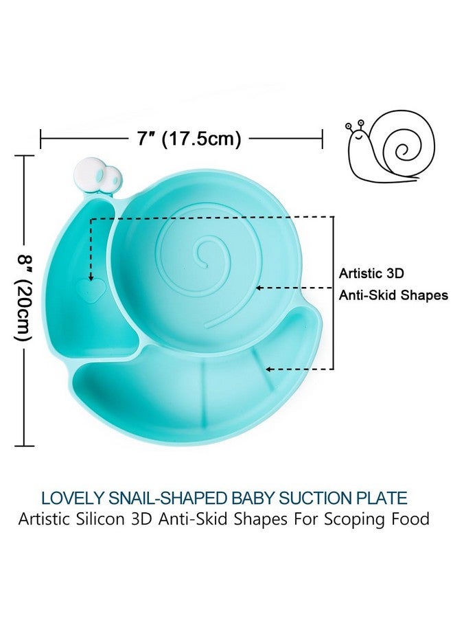 Matyz Silicone Suction Plate Baby Feeding Plates With Suction (Blue) - Divided Plates For Kids Non Slip - 100% Food Grade Silicone Toddler Plates Unbreakable Plates Microwave Safe And Dishwasher Safe - Image 2