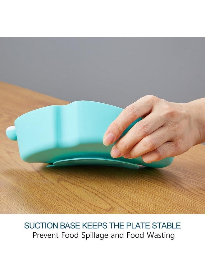 Matyz Silicone Suction Plate Baby Feeding Plates With Suction (Blue) - Divided Plates For Kids Non Slip - 100% Food Grade Silicone Toddler Plates Unbreakable Plates Microwave Safe And Dishwasher Safe - Image 5