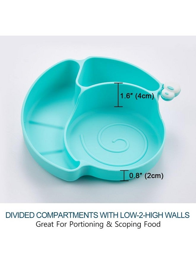 Matyz Silicone Suction Plate Baby Feeding Plates With Suction (Blue) - Divided Plates For Kids Non Slip - 100% Food Grade Silicone Toddler Plates Unbreakable Plates Microwave Safe And Dishwasher Safe - Image 3