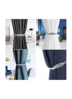 Spaceshoop Curtain Alloy Elasticity Curtains Loops Curtain Clips Rope Back Curtain Holder Buckles Curtain Binder Curtain Holder for Home Decoration Cafe Office Pack of 2pcs  - Image 2