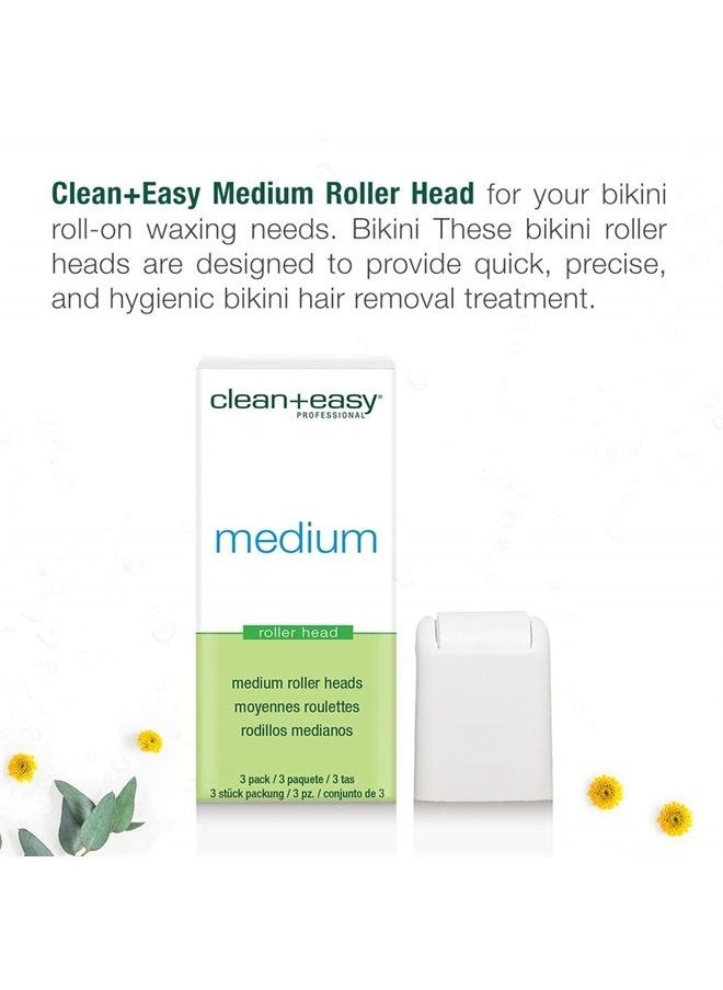 Clean + Easy Medium Roller head, Bikini Roll-on Waxing System, 3-Pack  - Image 4