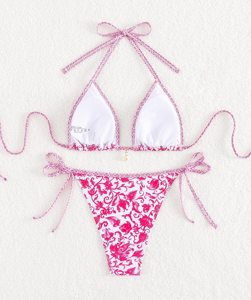 Tainehs Women's Sexy Halter Bikini Set Triangle Top String Swimwear Two Piece Swimsuits Cheeky Bathing Suit - Image 5