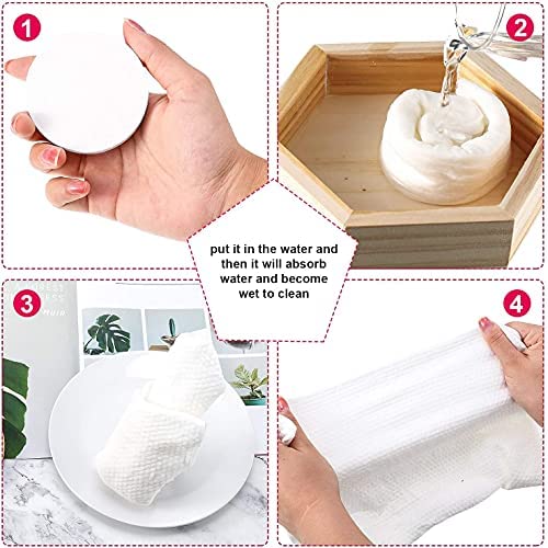 Iktu Large & Thick Compressed Disposable Towels - Soft, Durable, Reusable Magic Tissue - Travel, Home, Outdoor Hand Towels - (Size-9 x 12 Inch) (50 pcs, White) - Image 2