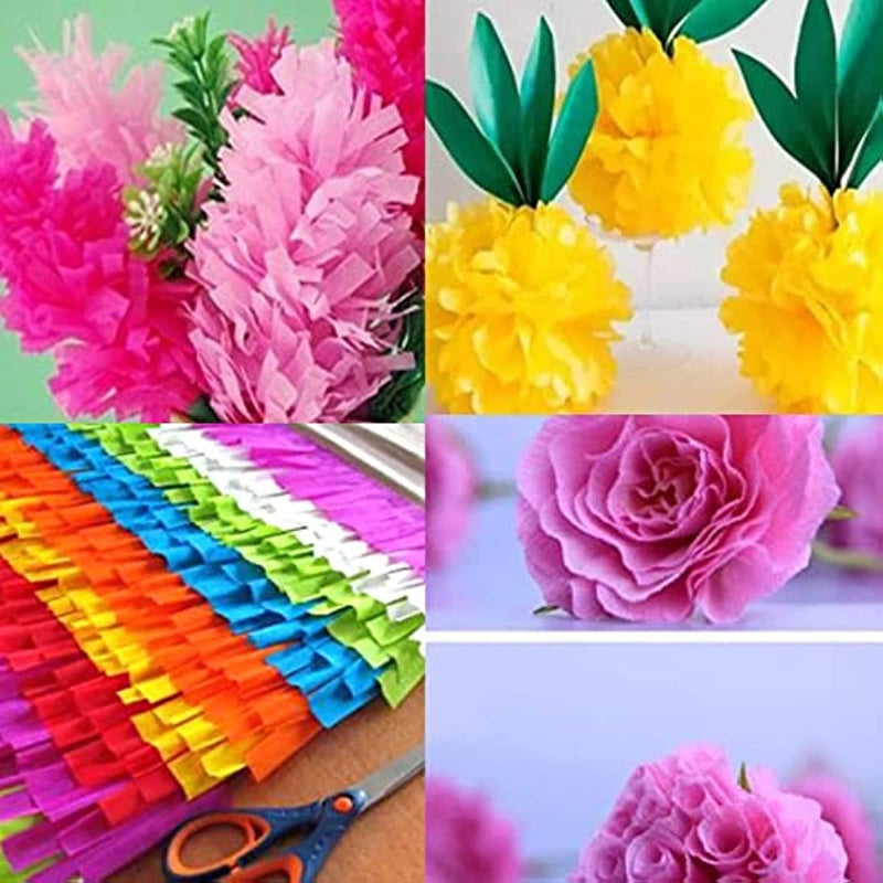 Secfanya Premium Crepe Paper Party Streamers 21 Assorted Colors, Large 20 Inch X 3.2 Ft. Per Sheet DIY Crepe Paper Flowers Crafts Gift Wrapping Box Birthday Wedding Party Drop Decoration Supply (10) - Image 5