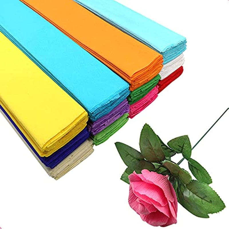 Secfanya Premium Crepe Paper Party Streamers 21 Assorted Colors, Large 20 Inch X 3.2 Ft. Per Sheet DIY Crepe Paper Flowers Crafts Gift Wrapping Box Birthday Wedding Party Drop Decoration Supply (10) - Image 3