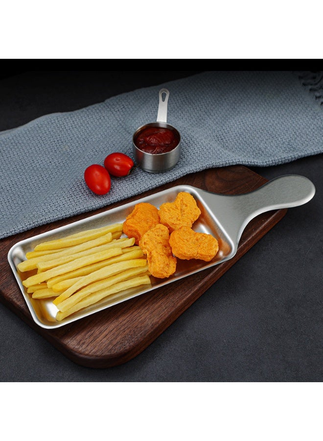 صينية تقديم مستطيلة من الستانلس ستيل مقاس 45 سم – طبق تقديم أنيق للطعام والحفلات والشواء والبوفيه والديكور المنزلي - Image 4