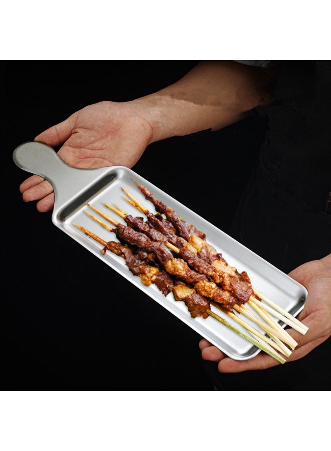 صينية تقديم مستطيلة من الستانلس ستيل مقاس 45 سم – طبق تقديم أنيق للطعام والحفلات والشواء والبوفيه والديكور المنزلي - Image 5