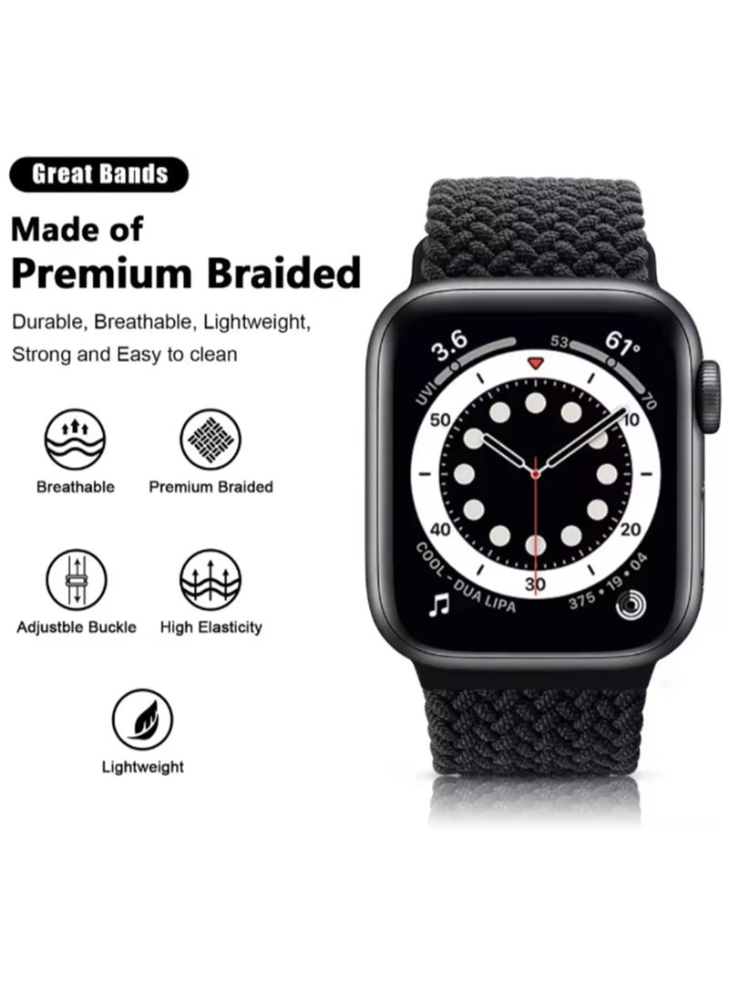 يوك سوار ساعة نايلون بديل رياضي لأساور iWatch 10 11 9 8 7 6 5 4 46 مم 49 مم 45 مم 44 مم 42 مم مناسب للاستخدام اليومي باللون الأسود والأزرق - Image 4