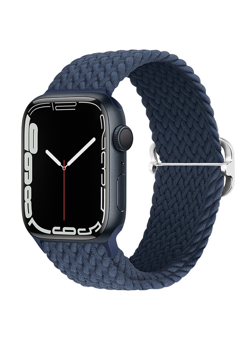 يوك سوار ساعة نايلون بديل رياضي لأساور iWatch 10 11 9 8 7 6 5 4 46 مم 49 مم 45 مم 44 مم 42 مم مناسب للاستخدام اليومي باللون الأسود والأزرق - Image 3