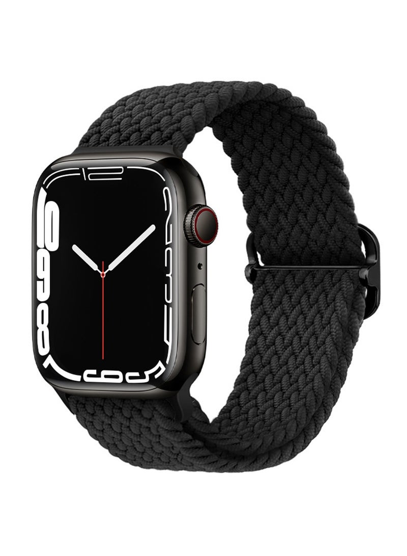 يوك سوار ساعة نايلون بديل رياضي لأساور iWatch 10 11 9 8 7 6 5 4 46 مم 49 مم 45 مم 44 مم 42 مم مناسب للاستخدام اليومي باللون الأسود والأزرق - Image 2