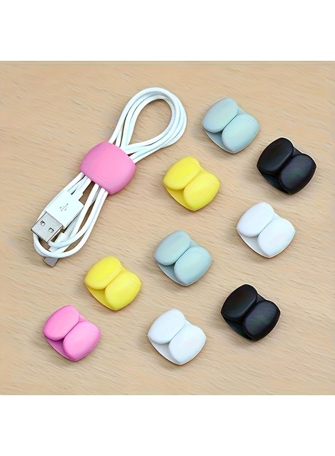 Black Cable Organizer Clips 10 Pcs Durable Cord Management Solution Prevents Tangle - Image 3