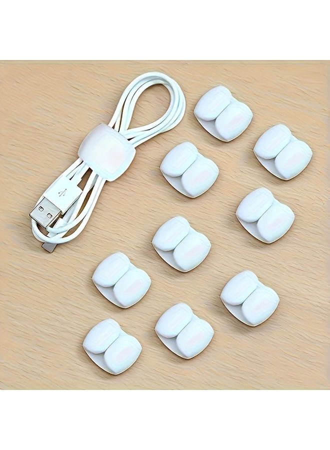 Black Cable Organizer Clips 10 Pcs Durable Cord Management Solution Prevents Tangle - Image 4