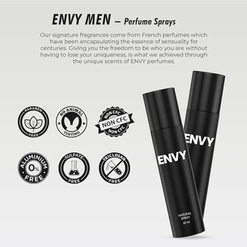 ENVY Natural Men Spray 60ML & Natural Women Perfume 60ML (Combo Pack of 2) | Long Lasting Fragrance - Image 4
