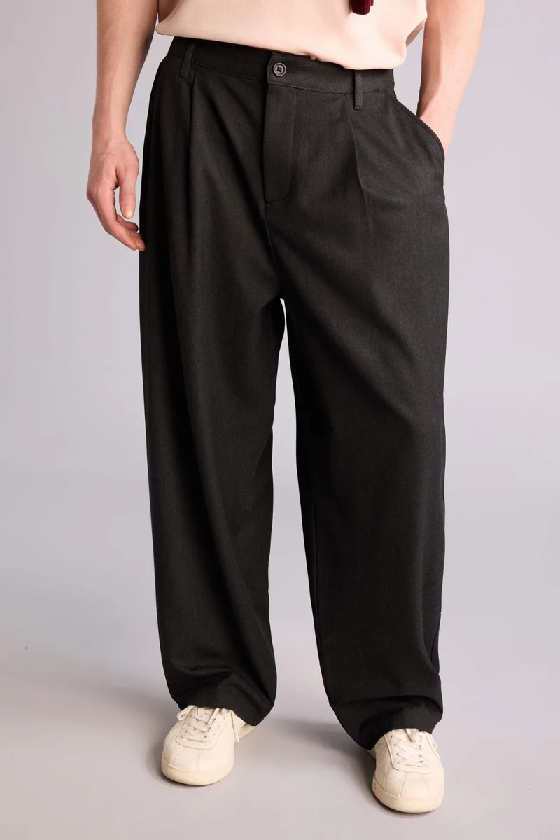 Defacto  Classic Cut Wide Leg Trousers for Men | Best Price UAE