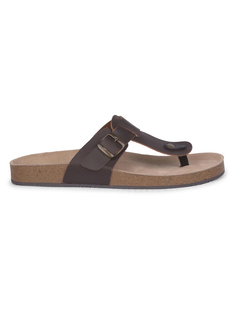 Bata Bio Th Men's Dark Brown Sandals - 7 UK (8734001) - Image 2