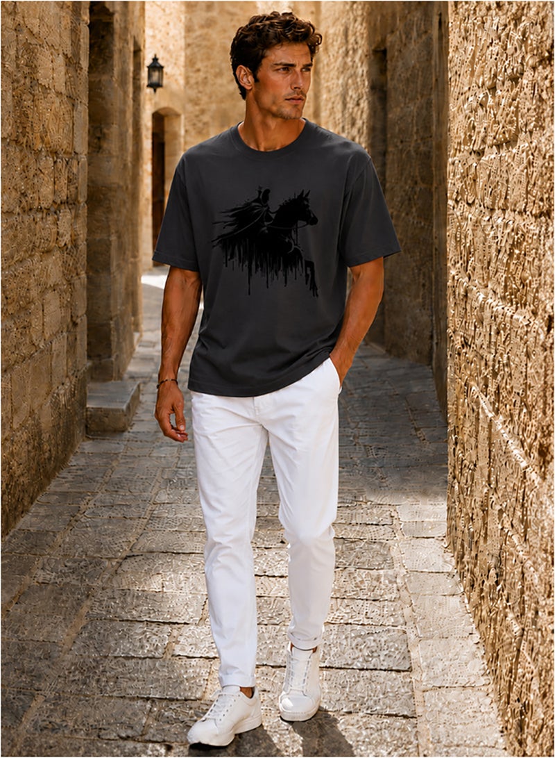 Hero Basic Oversized Faris Print T-Shirt