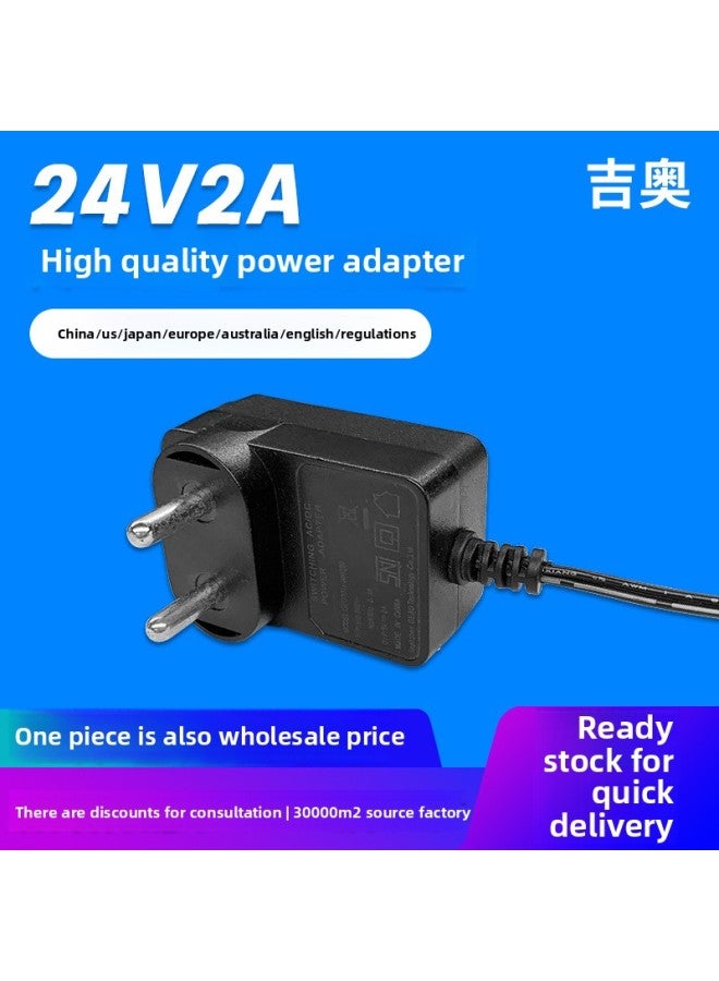 24V2A European Standard Electronic Organ Live Fill Light Camera Audio Source Hot Power Adapter-Color:Black-Specifications:002-Card Line-24V2A-US Gauge