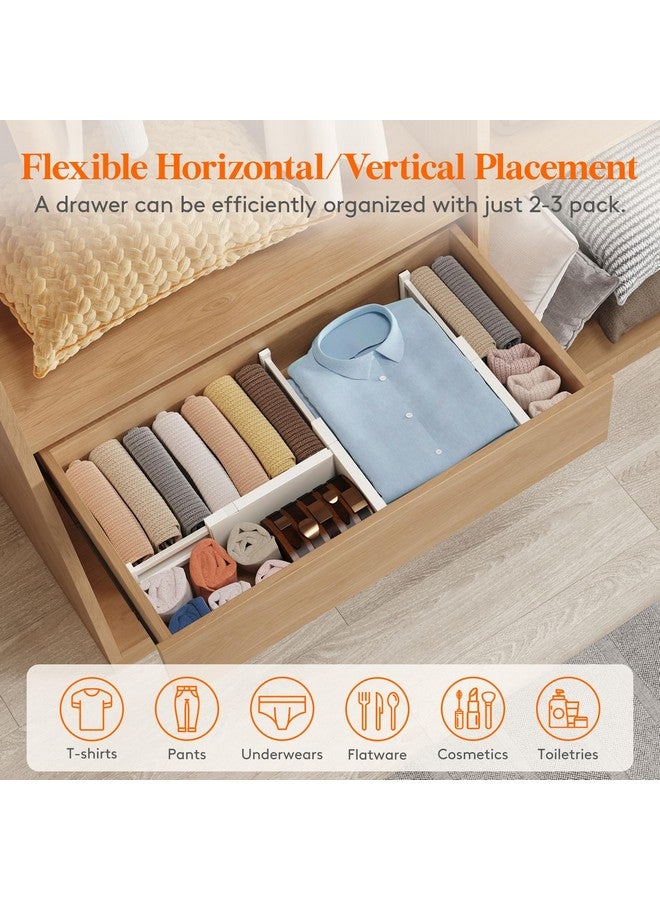 Lifewit 5 Pack Drawer Dividers 4" High, 11-17" Adjustable Dresser Drawer Organizers for Clothes, Expandable Dresser Separators in Bedroom/Bathroom/Kitchen/Vanity/Office Organization and Storage, Beige - Image 5