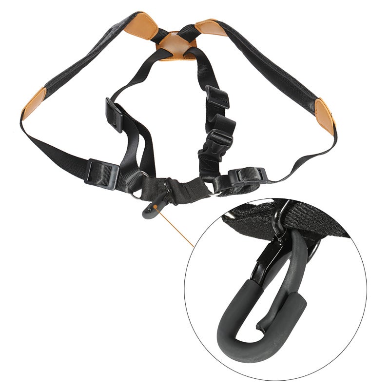 Saxophone Strap: Adjustable Ergonomic Double Shoulder Strap - Padded EVA Cushion Premium Synthetic Leather Strap for Alto Tenor Soprano Saxophone Players Long Practice Sessions - Image 3