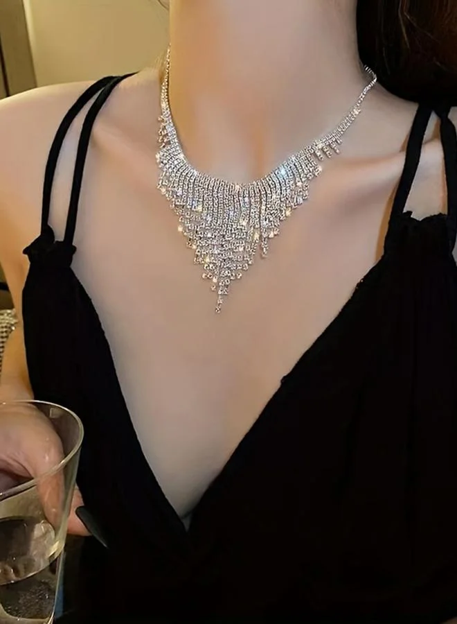 Take Two  Rhinestone Tassel Necklace for Women | Best Price UAE
