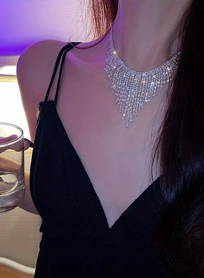 Take Two  Rhinestone Tassel Necklace for Women | Best Price UAE