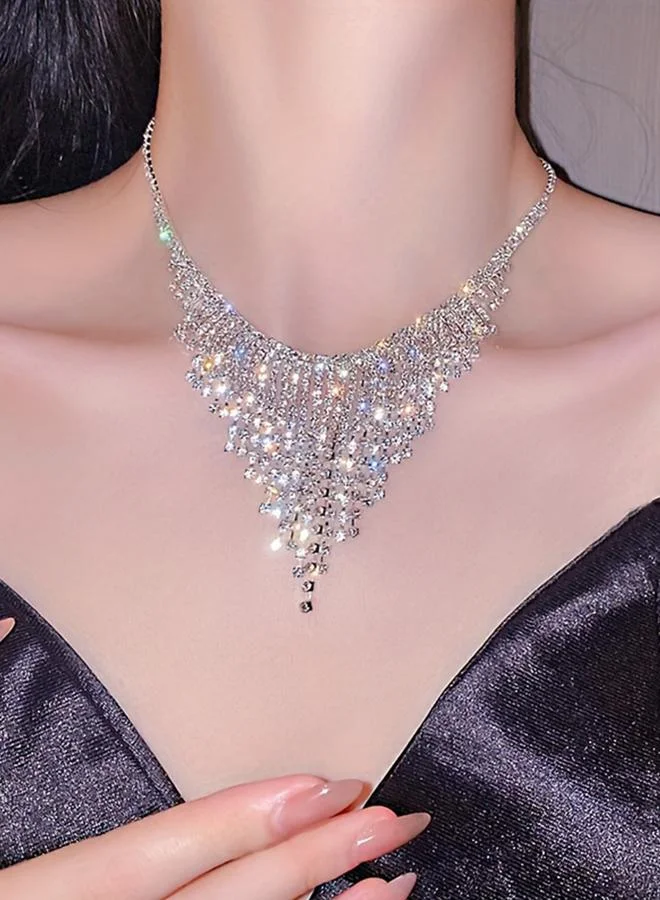 Take Two  Rhinestone Tassel Necklace for Women | Best Price UAE