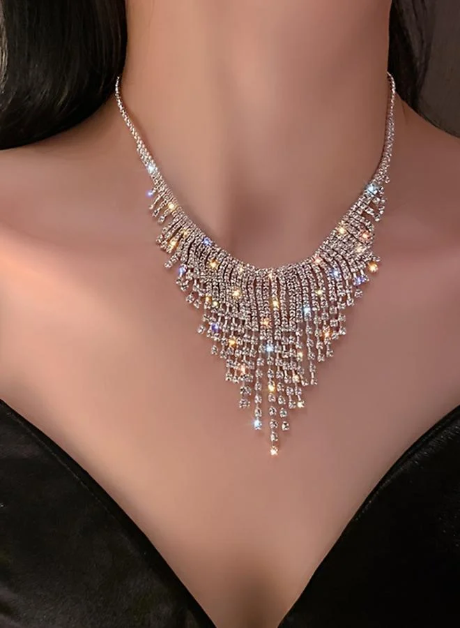 Take Two  Rhinestone Tassel Necklace for Women | Best Price UAE