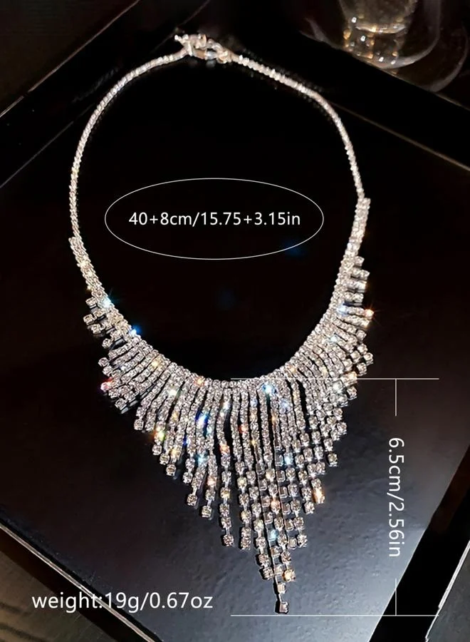 Take Two  Rhinestone Tassel Necklace for Women | Best Price UAE