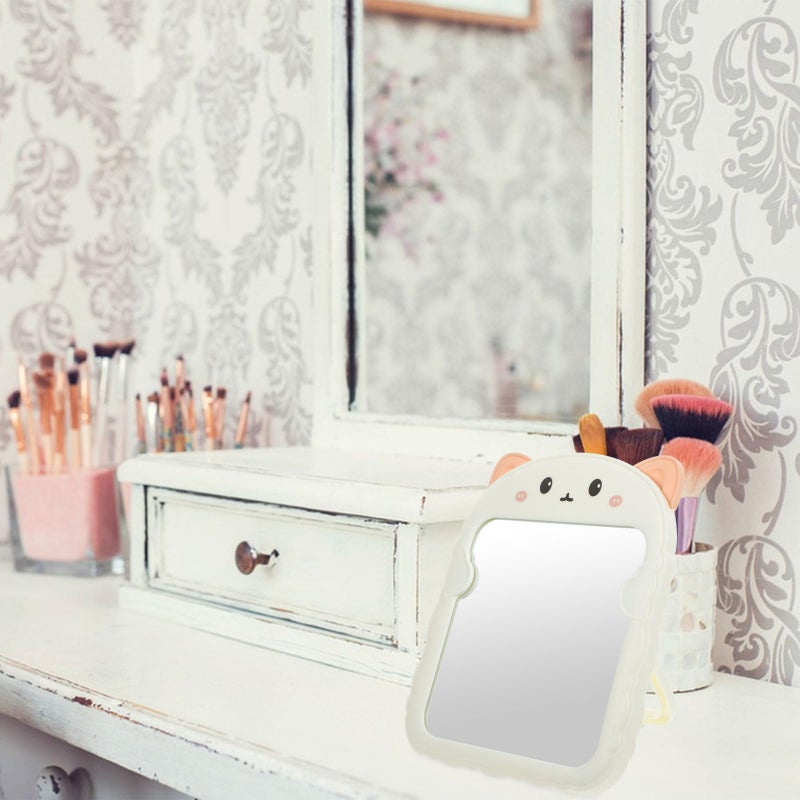 Tehaux Folding Cat Ear Vanity Mirror With Stand Portable For Travel And Home Use - Image 4