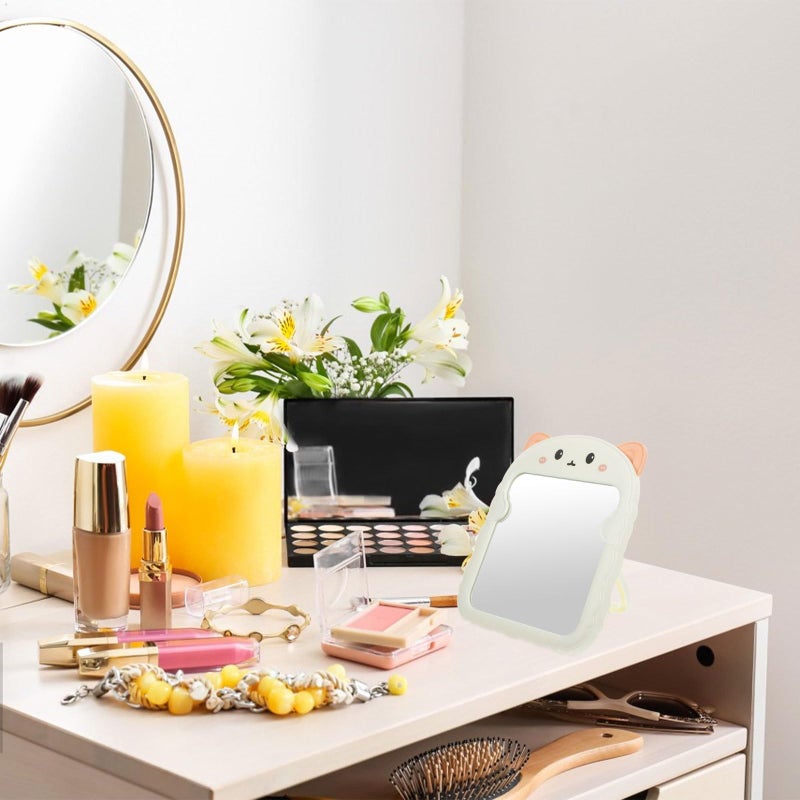 Tehaux Folding Cat Ear Vanity Mirror With Stand Portable For Travel And Home Use - Image 5