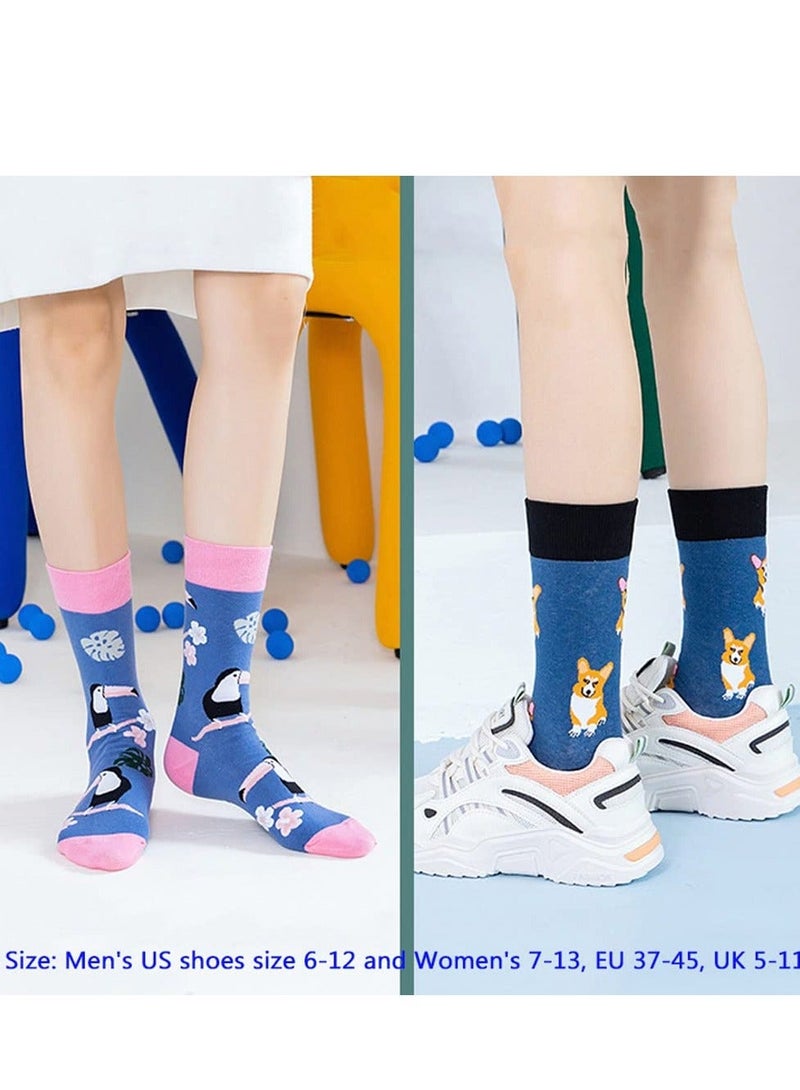 واي آند دي Men's Colorful Dress Socks Novelty Funny Fancy Funky Patterned Crew Sock Casual Crazy for Men - Image 4