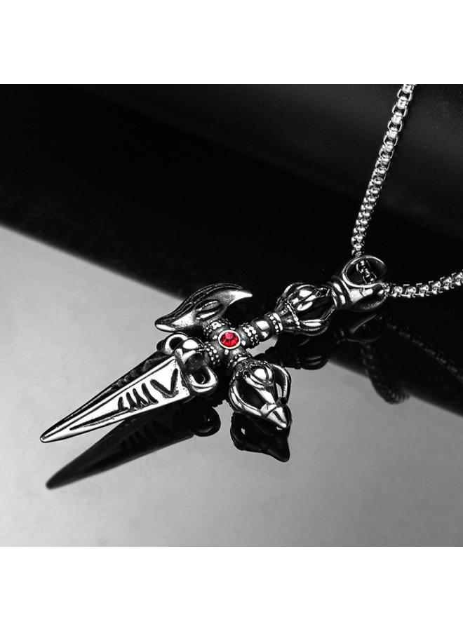 European And American Stainless Steel 304 Cast Pendant Necklace Titanium Steel Flip Sand Pendant Accessories Necklace Polishing Process Necklace