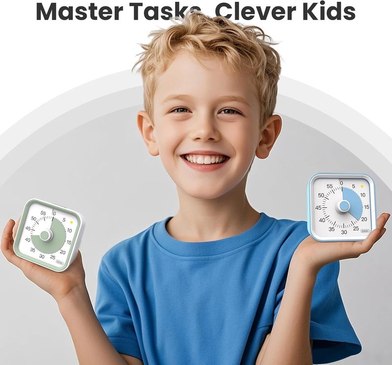 InfPokid Visual Timer with Pause Function, 60 Minute Countdown, Pomodoro Timer for Kids and Adults, Productivity Timer, Time Management for Kitchen Cooking, Study, Teaching, Office Meetings (White) - Image 3
