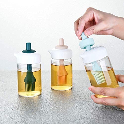 Femora Borosilicate Glass Kitchen Cannister, Oil Mini Jar, Kitchen Storage, 230 ML, Pack of 1, Pink,Cooking Oil - Image 2