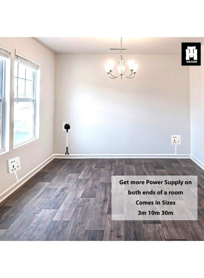Hassan Dual Universal Socket Extension Cord - 2-in-1 Multi-Purpose Outlets, Space-Saving Design for Versatile Use - Image 2