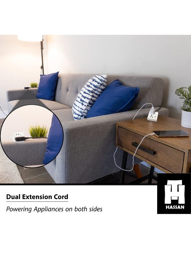Hassan Dual Universal Socket Extension Cord - 2-in-1 Multi-Purpose Outlets, Space-Saving Design for Versatile Use - Image 4