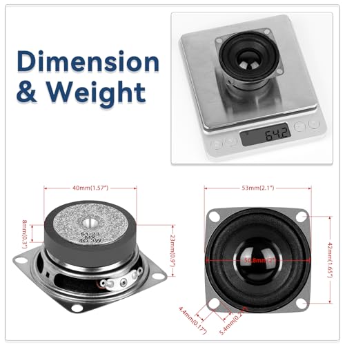 MakerHawk 2" 4 Ohms 3W Full Range Audio Speaker Stereo Woofer Loudspeaker for Arduino (4pcs) - Image 3