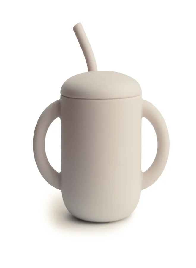 mushie Silicone Training Cup + Straw Shifting Sand