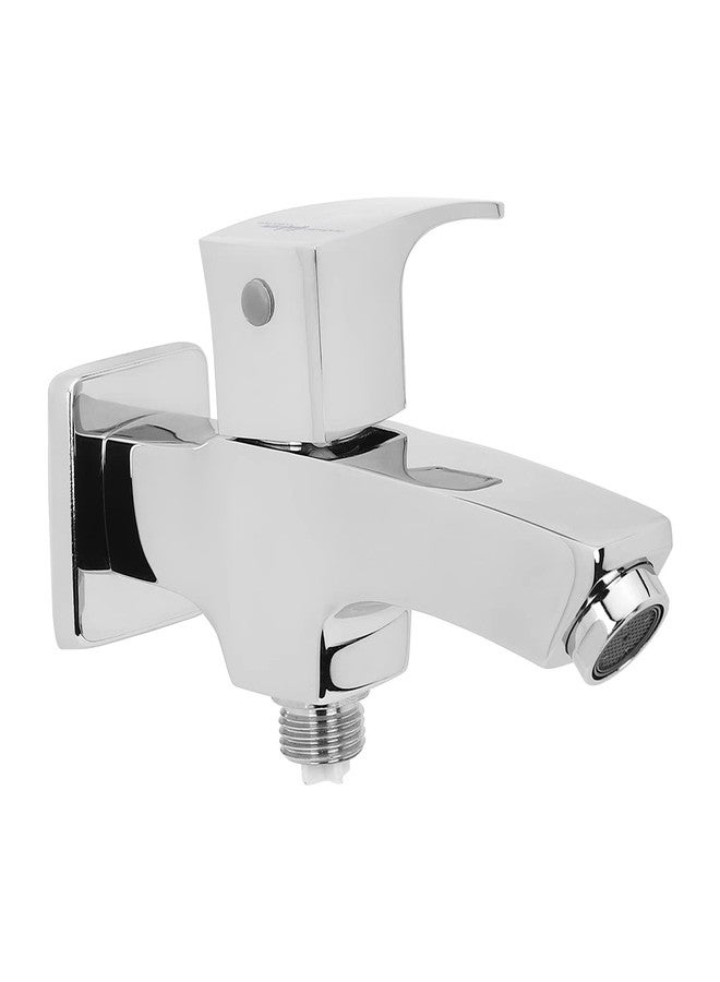 Hindware Italian Collection F520005CP Avior 2 Way Bib Cock with Wall Flange, Brass with Chrome Finish - Image 2