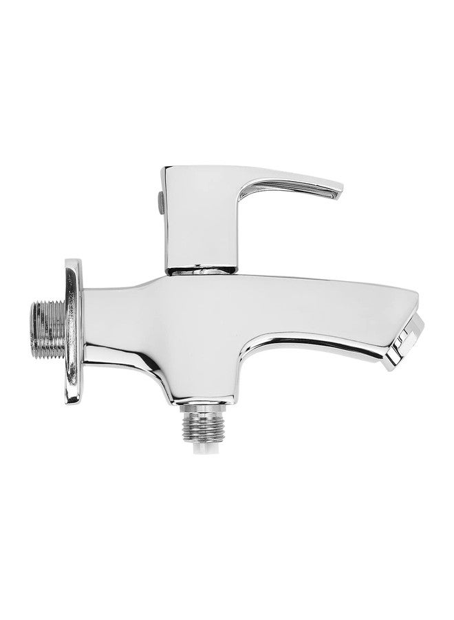 Hindware Italian Collection F520005CP Avior 2 Way Bib Cock with Wall Flange, Brass with Chrome Finish - Image 3