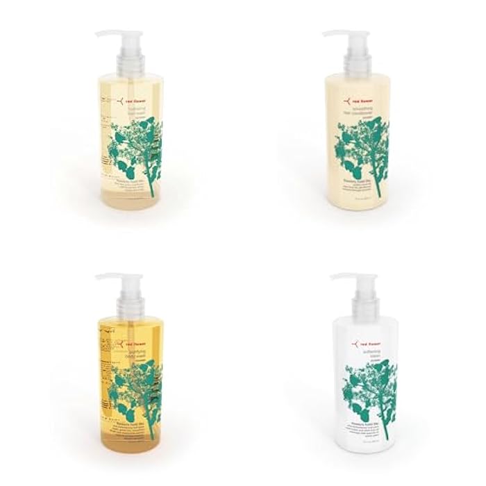 Red Flower Ocean Complete Body & Hair Care Bundle – Body Wash + Lotion + Hydrating Hair Wash + Smoothing Conditioner (4-Piece Spa Set) - Image 1