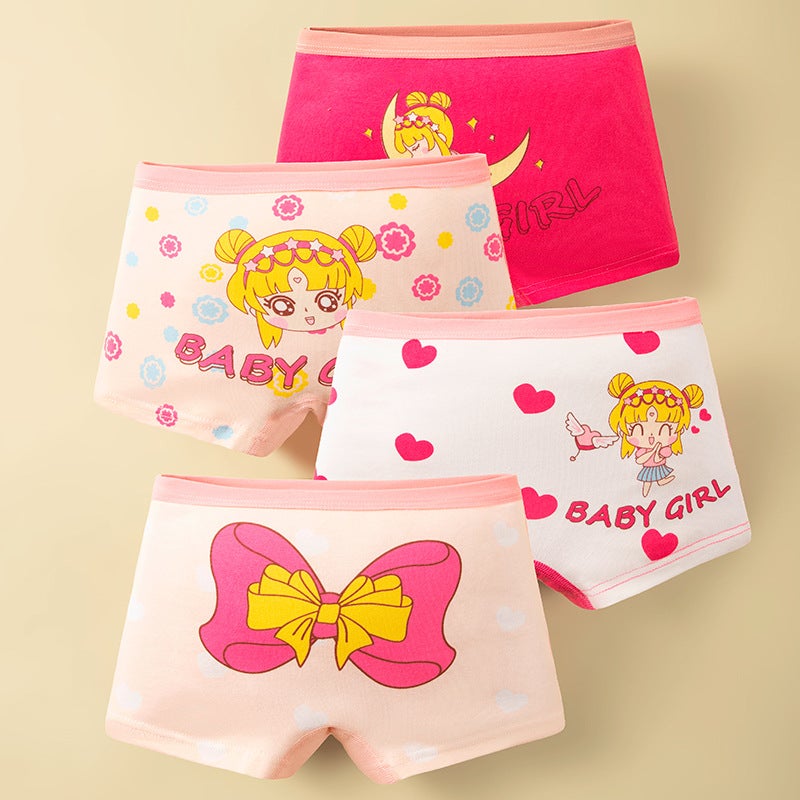 Summer Pure Cotton Girls Underwear 80 10 Moon Girl 