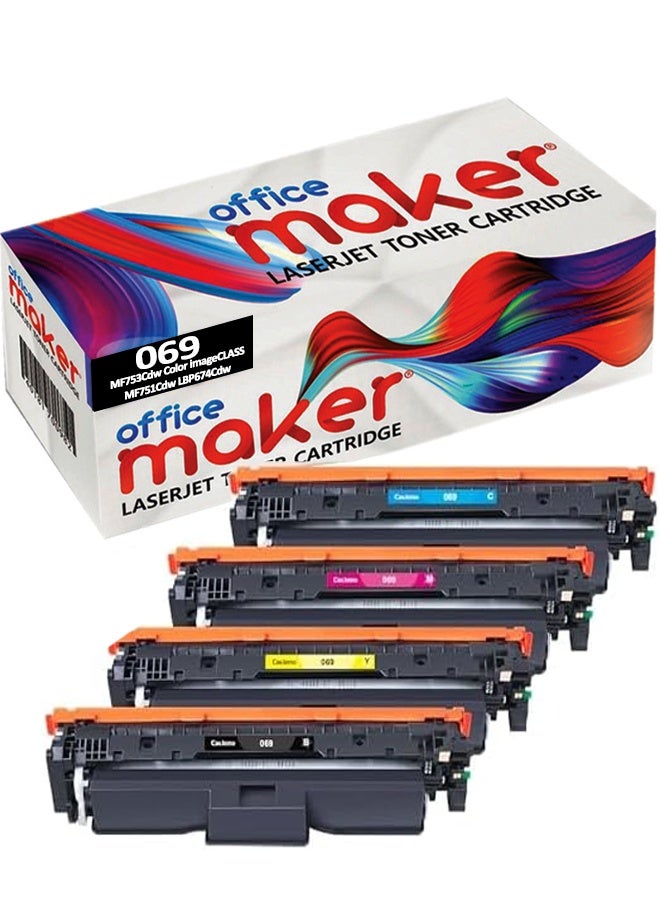 Office Maker 069 Toner Cartridge Set Replacement for Canon 069 Toner Cartridge Canon 069h Toner Cartridge Set Work with Canon MF753Cdw Color imageCLASS MF751Cdw LBP674Cdw, 069 - Image 1