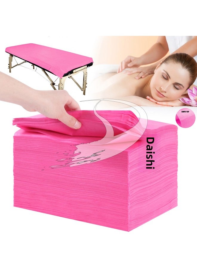 Thickened SMS Non-woven Breathable Disposable Hotel Bed Sheet Waterproof And Oil-proof Disposable Travel Bed Sheet-Color:Pink No Face Hole Point Break-Specifications:13G 80 * 180cm 100 Pieces/bag - Image 1